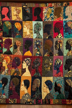 African Golden Crowns & Vibrant Souls Quilt Blanket Best African American Gifts