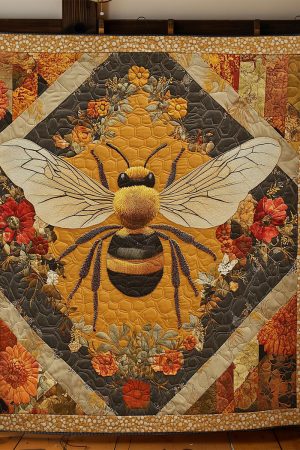 Amber Bee Quilt Blanket Gifts With Bee Theme