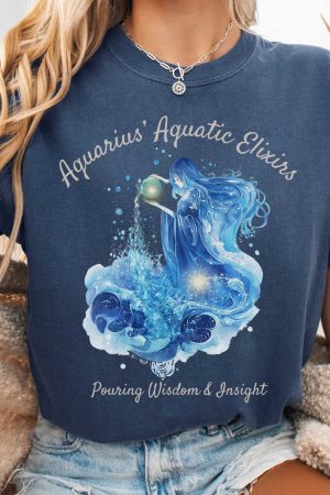 Aquarius Aquatic Elixirs Zodiac T-Shirt Perfect Gift For Girlfriend
