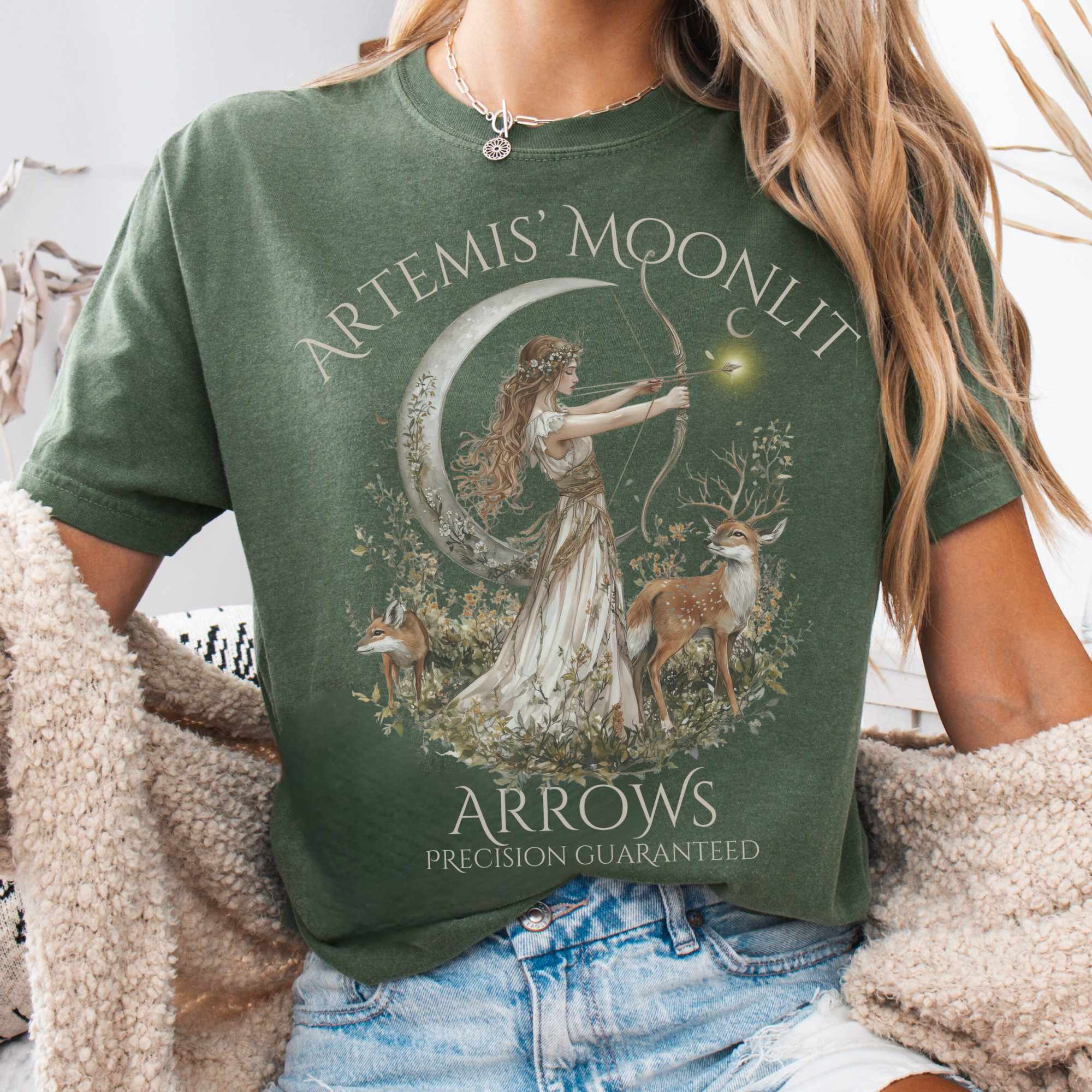 Artemis’ Moonlit Arrows T-Shirt Gift For Women