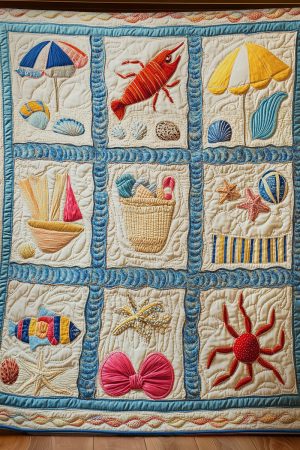 Beach Lover Quilt Blanket Beach Trip Gift Ideas
