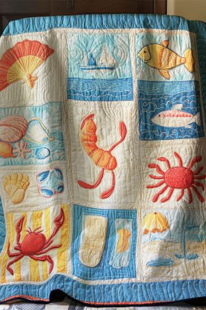 Beach Lover Quilt Blanket Mother'S Day Beach Present Ideas