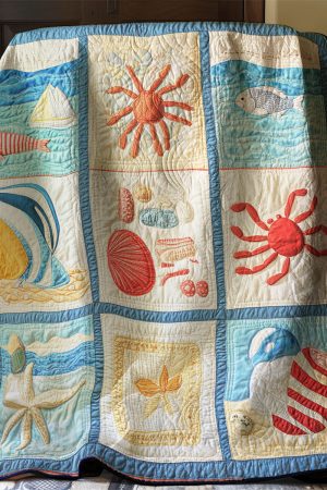 Beach Lover Quilt Blanket Unique Beach Gifts