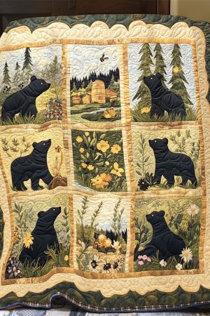 Bear Life Quilt Blanket Presents For Bear Lovers
