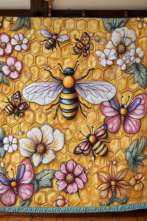 Bee Garden Quilt Blanket Present Ideas For Bee Lovers