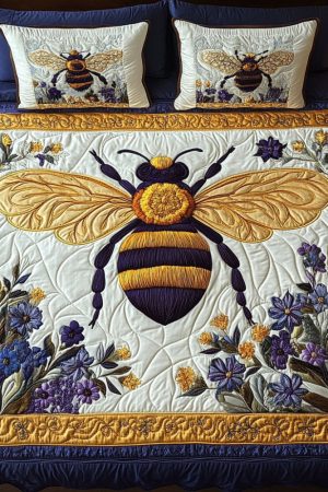 Bee Lovers Quilt Bedding Set Perfect Gift For Beekeeping And Nature Lovers