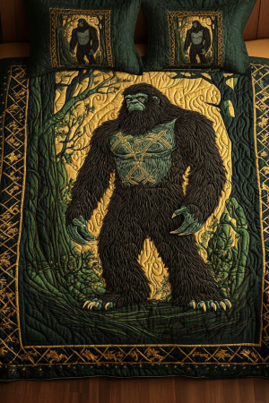 Bigfoot Quilt Bedding Set Bigfoot Mystic Best Gift For Sasquatch And Mystery Enthusiasts