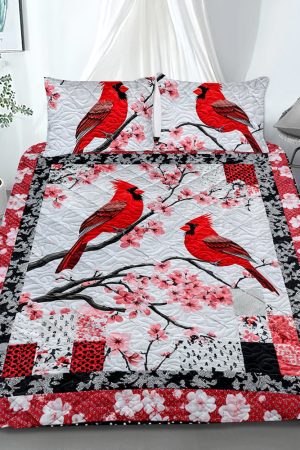 Bird Lovers Quilt Bedding Set Best Gift For Birdwatchers And Nature Admirers