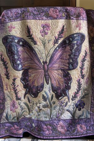 Butterfly Dancing In Lilac Sky Quilt Blanket Items Stuff For Butterfly Lovers