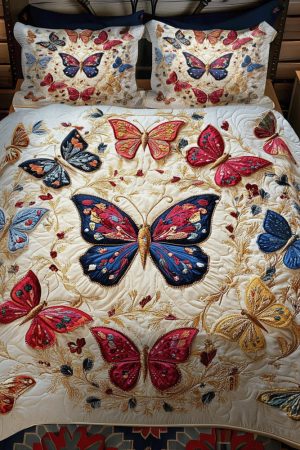 Butterfly Lovers Quilt Bedding Set Enchanted Butterfly Best Gift For Nature And Insect Enthusiasts
