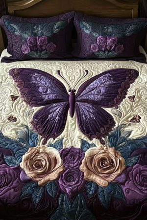 Butterfly Lovers Quilt Bedding Set Flower Butterfly Best Gift For Nature And Insect Enthusiasts
