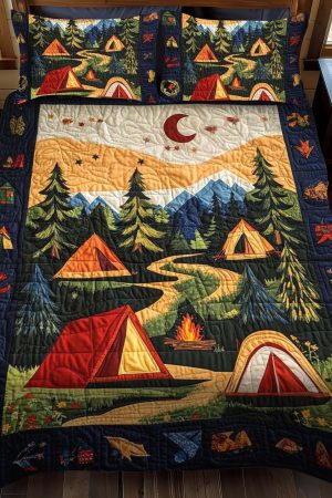 Camping Lover Quilt Bedding Set Nightfall Camp Best Gift For Outdoor Adventure Enthusiasts