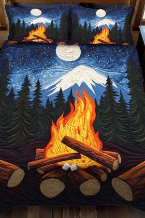Camping Lovers Quilt Bedding Set Camp Serenity Ultimate Gift For Outdoor And Adventure Enthusiasts