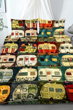 Camping Lovers Quilt Bedding Set Ultimate Gift For Outdoor And Adventure Enthusiasts