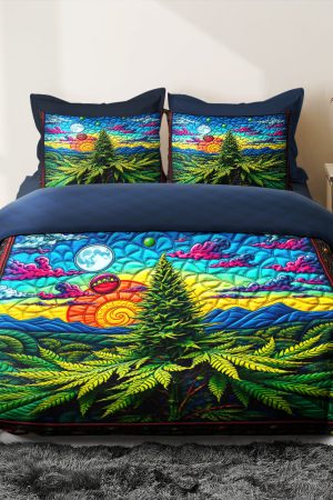 Cannabis Quilt Bedding Set Best Gift Ideas