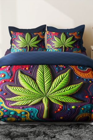 Cannabis Quilt Bedding Set Unique Gift Ideas