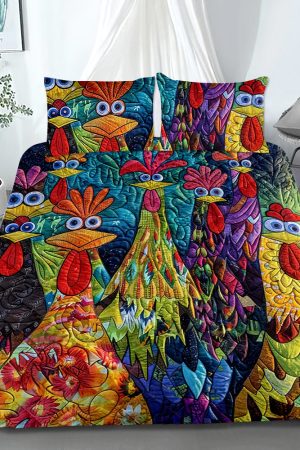 Chicken Lovers Quilt Bedding Set Best Gift For Poultry Farmers And Farmhouse Decor Lovers