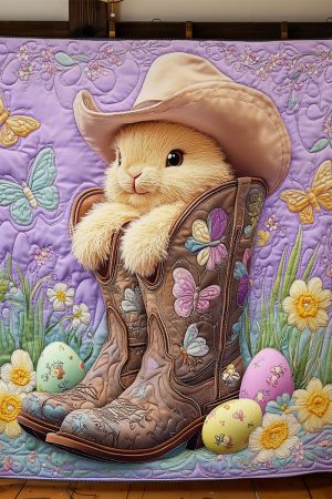 Cowboy Easter Bunny Quilt Blanket Best Presents For Girlfriend