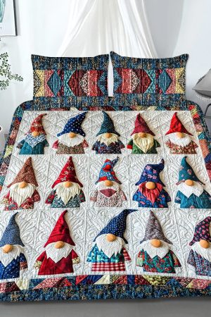 Cute Gnome Quilt Bedding Set Best Gift Ideas