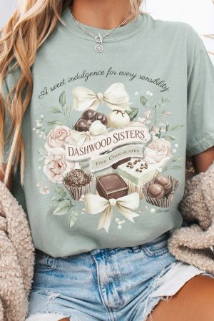 Dashwood Sisters Fine Chocolates Sense And Sensibility Jane Austen T-Shirt Best Gift For Girlfriend