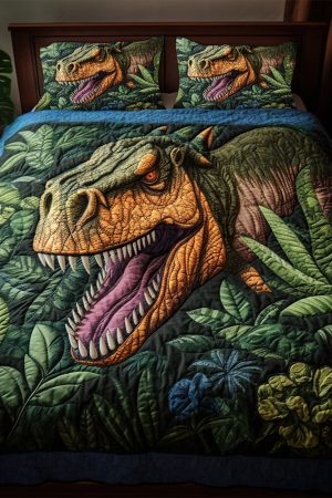 Dinosaur Lover Quilt Bedding Set Roaring T rex Gifts For Dinosaur Lover