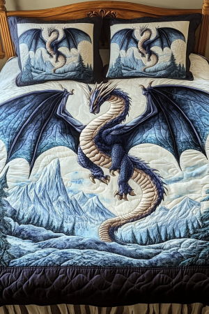 Dragon Lover Quilt Bedding Set Dragon Crest Best Gift For Fantasy And Dragonfly Enthusiasts