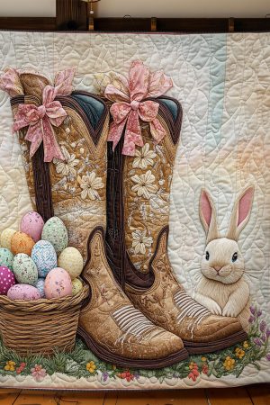 Easter Boots Quilt Blanket Cute Gift For Her