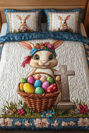 Easter Quilt Bedding Set Blossom Bunny Hope Best Easter Gift For Bunny And Floral Enthusiasts
