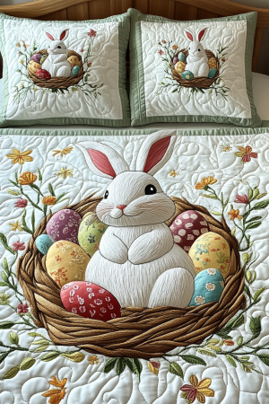 Easter Quilt Bedding Set Easter Bunny Unique Easter Gift For Spring And Holiday Lovers