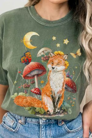 Enchanting Forest Fox T-Shirt Best Gift For Girlfriend