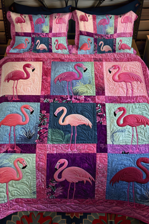 Flamingo Lover Quilt Bedding Set Flamingo Paradise Ultimate Gift For Pink Bird And Tropical Enthusiasts