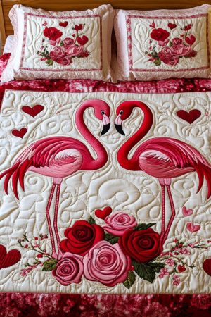Flamingo Lover Quilt Bedding Set Soulful Pair Best Gift For Tropical And Bird Lovers