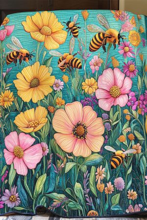 Floral Bees Quilt Blanket Bee Related Gifts