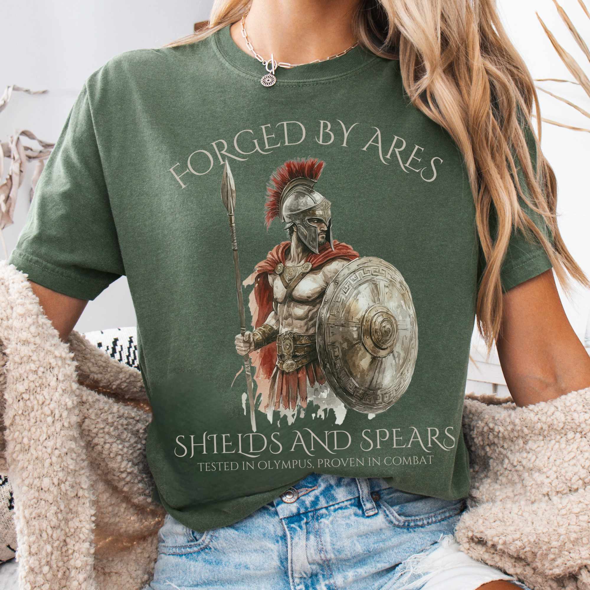Forged By Ares Shields And Spears T-Shirt Best Gift For Girl