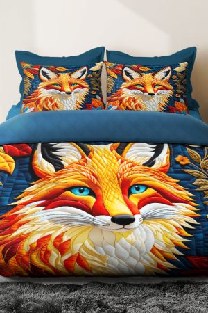 Fox Lovers Quilt Bedding Set Best Gift For Fox Lovers