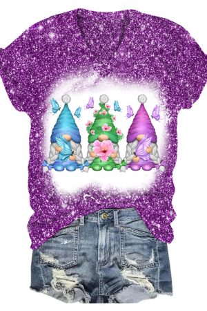 Gnomes V-Neck Shirt Unique Easter Gifts