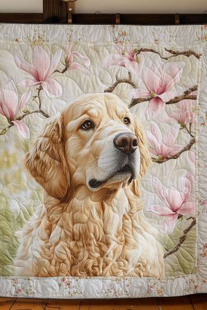 Golden And Magnolia Quilt Blanket Gift For Her