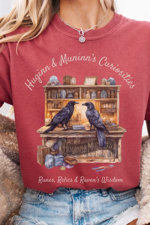 Huginn And Muninn'S Curiosities Norse Gods T-Shirt Gift For Girl