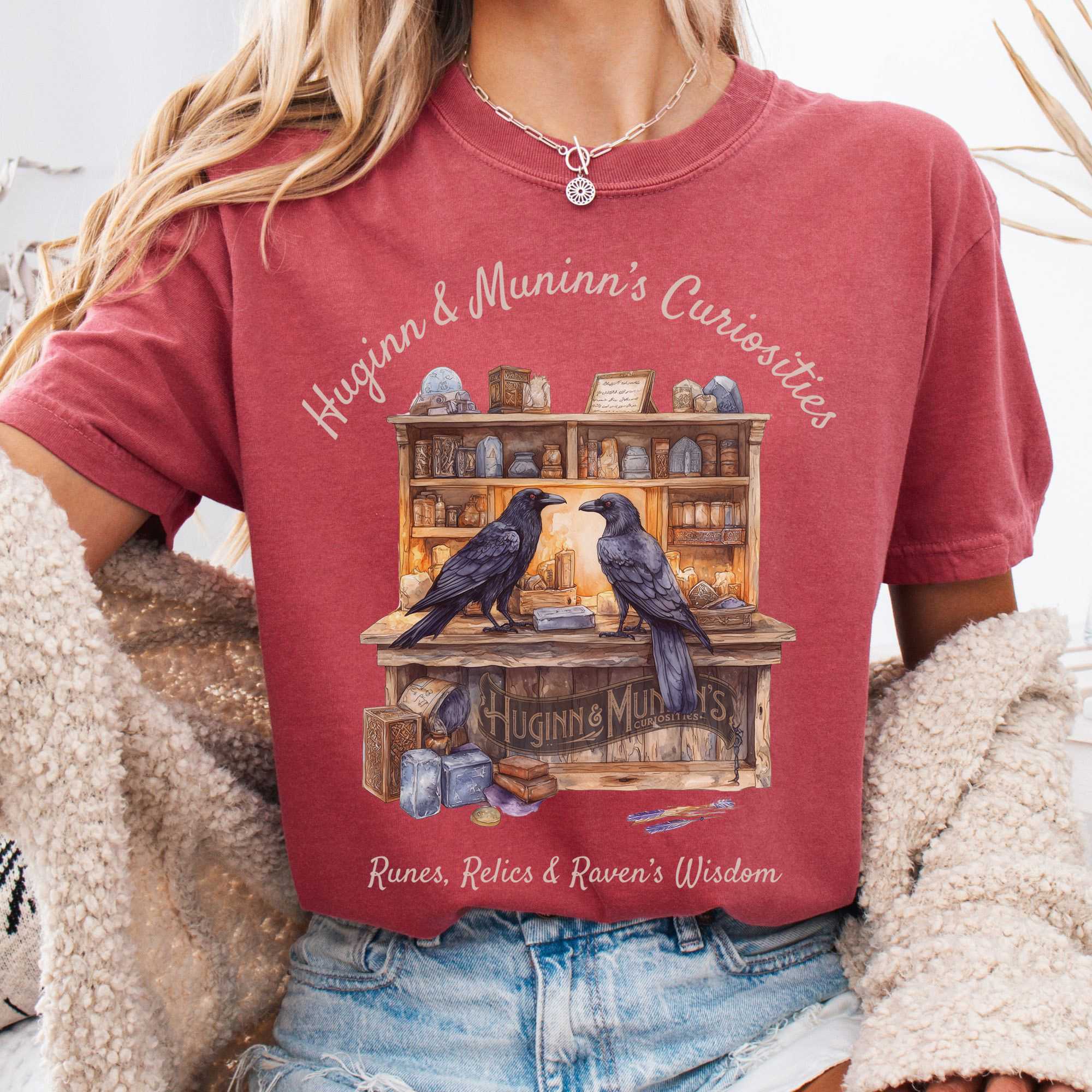 Huginn And Muninn’S Curiosities Norse Gods T-Shirt Gift For Girl