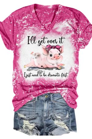 I Will Get Over It Tie Dye V-Neck Shirt Travel Gifts For Women