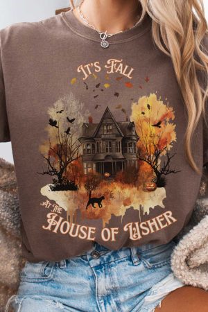 It'S Fall At The House Of Usher - Edgar Allan Poe Fall T-Shirt Best Gift For Girl