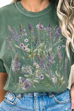Lavender Spring Cottagecore T-Shirt Best Gift For Girlfriend