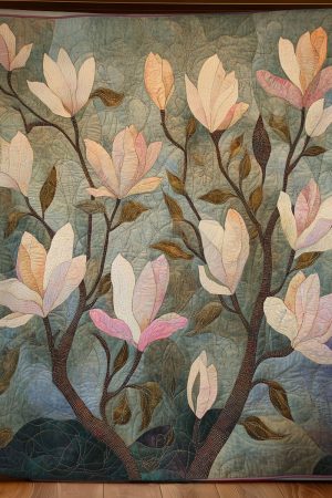 Magnolia Blooming Quilt Blanket Best Gifts For Flower Lovers
