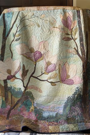 Magnolia Blooming Quilt Blanket Presents For Flower Lovers