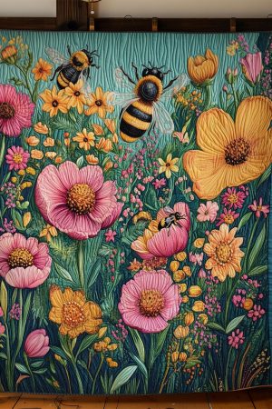 Meadow Bees Quilt Blanket Best Bee Gifts