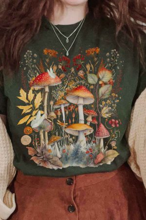 Mushroom Cottagecore T-Shirt Gift For Women