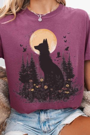 Mystical Moonlit Fox T-Shirt Gift For Girl