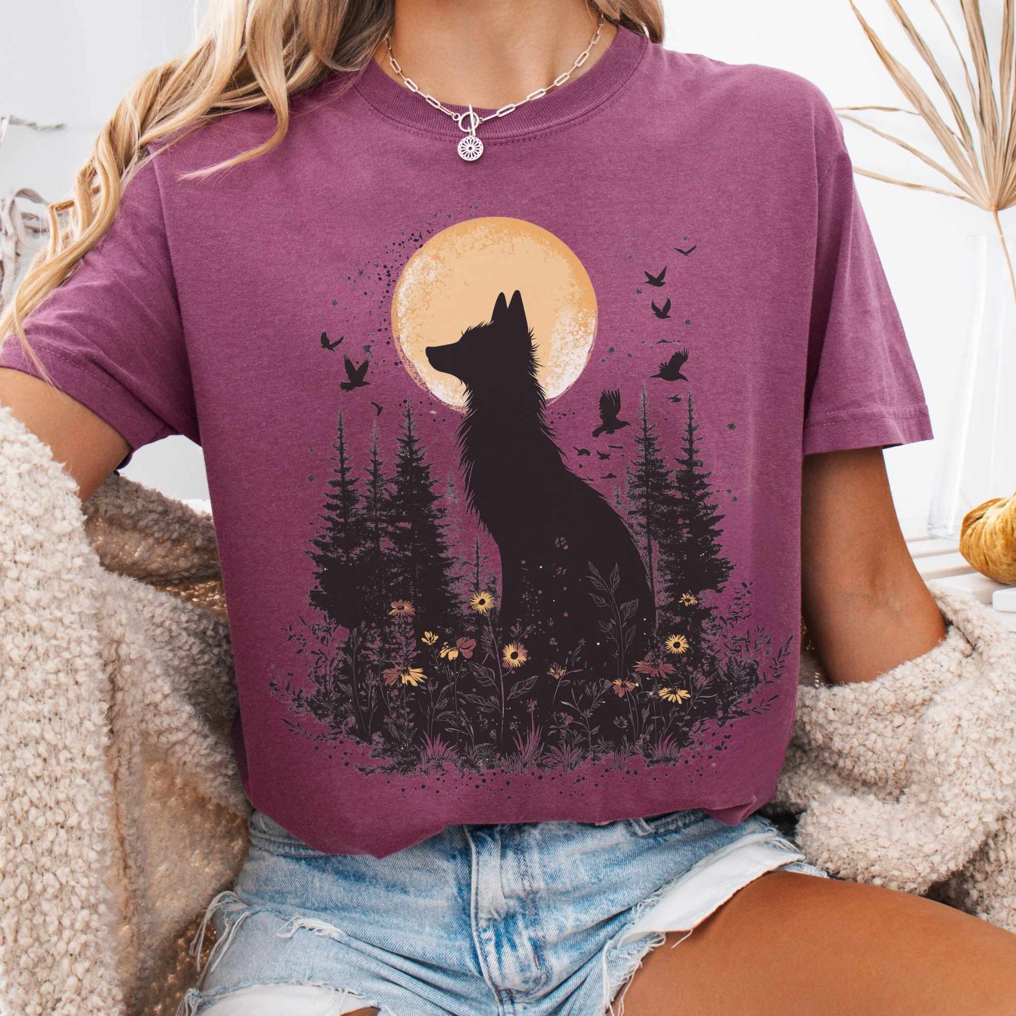 Mystical Moonlit Fox T-Shirt Gift For Girl