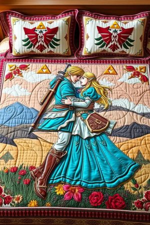 Personalized Adventure Game Lovers Quilt Bedding Set Gift Experiences For Couples