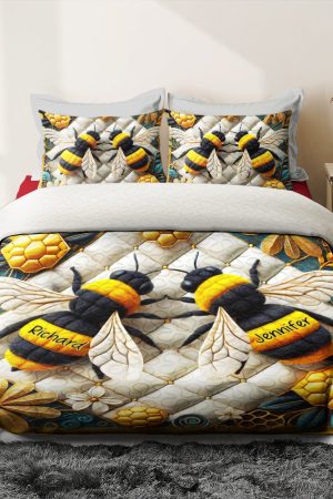 Personalized Bee Lovers Quilt Bedding Set Special Line Best Gift Ideas